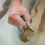 John Higgins at work in his studio 2018